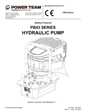 Première page de la documentation fabricant: Power Team 1001372 – Notice d’utilisation