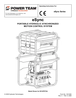 Première page de la documentation fabricant: Power Team 1001483 – Notice d’utilisation · Rev. 4 · 09.02.2026