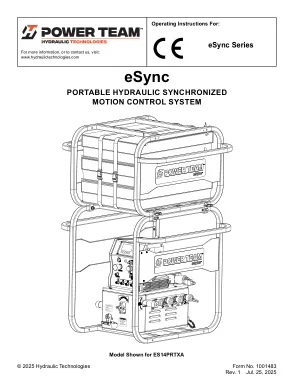 Première page de la documentation fabricant: Power Team 1001483 – Notice d’utilisation · Rev. 1 · 25.07.2025