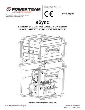 Première page de la documentation fabricant: Power Team 1001483IT – Notice d’utilisation · Rev. 1 · 25.07.2025