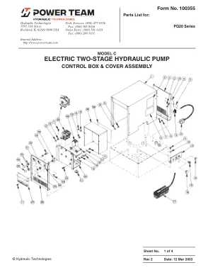 Première page de la documentation fabricant: Power Team 100355 – Liste de pièces détachées