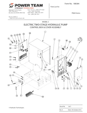 Première page de la documentation fabricant: Power Team 100384 – Liste de pièces détachées