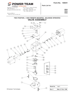 Première page de la documentation fabricant: Power Team 100541 – Liste de pièces détachées
