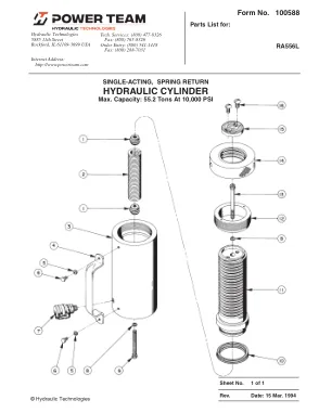 Première page de la documentation fabricant: Power Team 100588 – Liste de pièces détachées