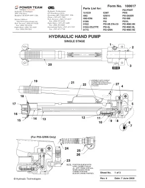 Première page de la documentation fabricant: Power Team 100617 – Liste de pièces détachées