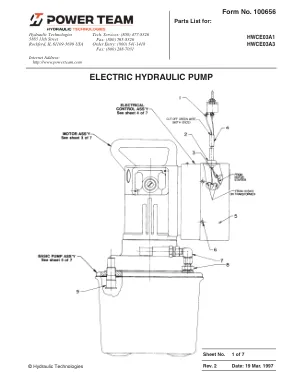 Première page de la documentation fabricant: Power Team 100656 – Liste de pièces détachées