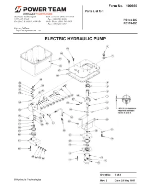 Première page de la documentation fabricant: Power Team 100660 – Liste de pièces détachées