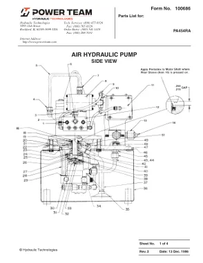 Première page de la documentation fabricant: Power Team 100686 – Liste de pièces détachées