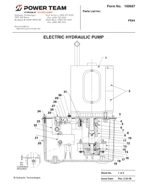 Première page de la documentation fabricant: Power Team 100687 – Liste de pièces détachées