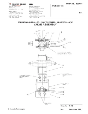 Première page de la documentation fabricant: Power Team 100691 – Liste de pièces détachées