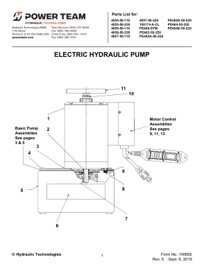 Première page de la documentation fabricant: Power Team 100692 – Liste de pièces détachées