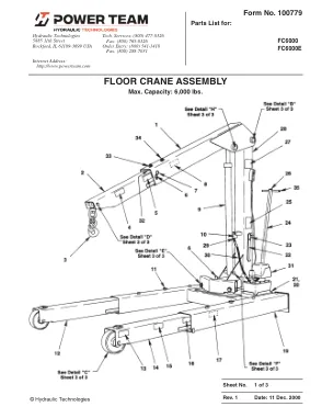 Première page de la documentation fabricant: Power Team 100779 – Liste de pièces détachées
