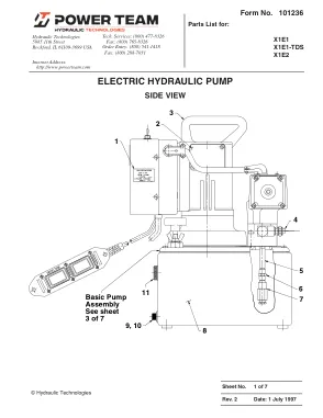 Première page de la documentation fabricant: Power Team 101236 – Liste de pièces détachées