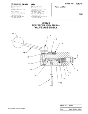 Première page de la documentation fabricant: Power Team 101248 – Liste de pièces détachées