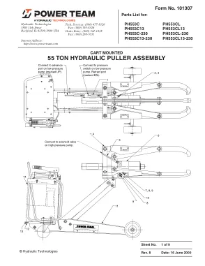 Première page de la documentation fabricant: Power Team 101307 – Liste de pièces détachées