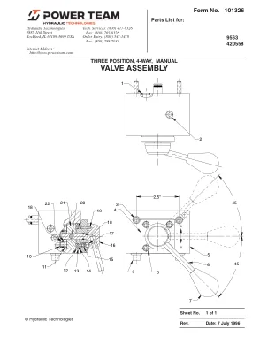 Première page de la documentation fabricant: Power Team 101326 – Liste de pièces détachées