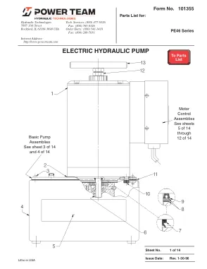 Première page de la documentation fabricant: Power Team 101355 – Liste de pièces détachées