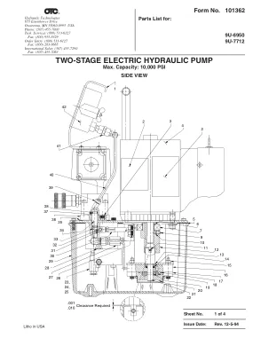 Première page de la documentation fabricant: Power Team 101362 – Liste de pièces détachées