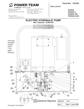 Première page de la documentation fabricant: Power Team 101443 – Liste de pièces détachées