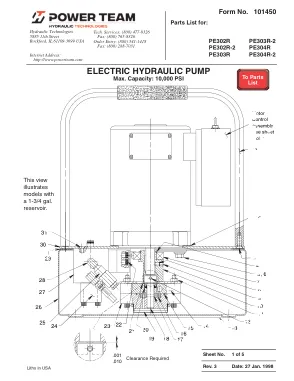 Première page de la documentation fabricant: Power Team 101450 – Liste de pièces détachées