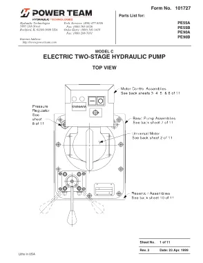 Première page de la documentation fabricant: Power Team 101727 – Liste de pièces détachées
