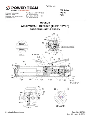 Première page de la documentation fabricant: Power Team 101786 – Document technique