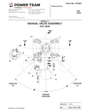 Première page de la documentation fabricant: Power Team 101907 – Liste de pièces détachées