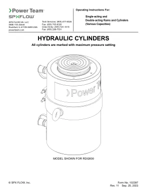 Primera página del documento del fabricante: Power Team 102397 – Manual de instrucciones
