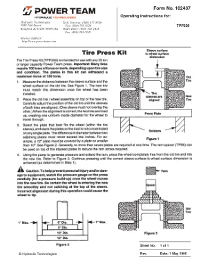 Première page de la documentation fabricant: Power Team 102437 – Notice d’utilisation