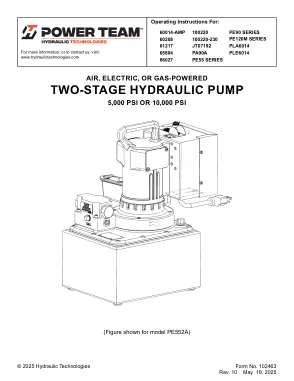Première page de la documentation fabricant: Power Team 102463 – Notice d’utilisation