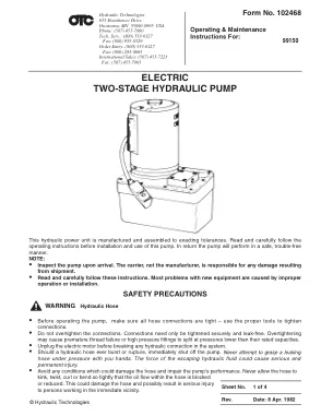 Première page de la documentation fabricant: Power Team 102468 – Document technique