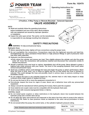 Première page de la documentation fabricant: Power Team 102479 – Notice d’utilisation