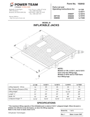 Première page de la documentation fabricant: Power Team 102642 – Notice d’utilisation