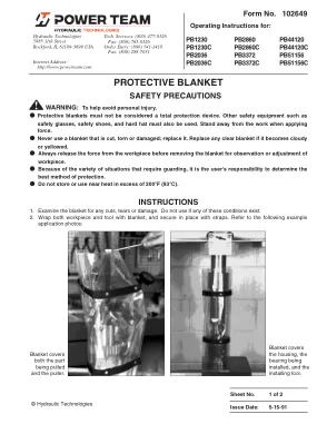 Première page de la documentation fabricant: Power Team 102649 – Notice d’utilisation