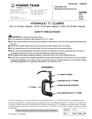 Première page de la documentation fabricant: Power Team 102670 – Notice d’utilisation
