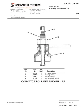Première page de la documentation fabricant: Power Team 102683 – Notice d’utilisation