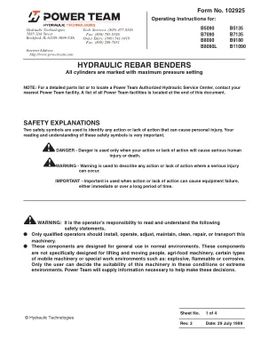 Première page de la documentation fabricant: Power Team 102925 – Notice d’utilisation