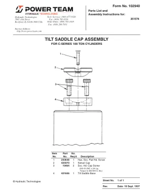 Première page de la documentation fabricant: Power Team 102940 – Notice d’utilisation