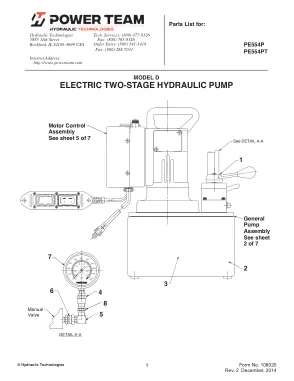Première page de la documentation fabricant: Power Team 108020 – Liste de pièces détachées