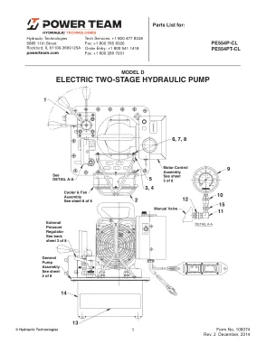 Première page de la documentation fabricant: Power Team 108074 – Liste de pièces détachées