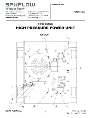 Première page de la documentation fabricant: Power Team 19460 – Liste de pièces détachées