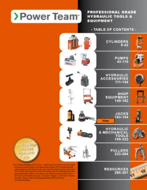 Première page de la documentation fabricant: Power Team US Catalog · 01/2024 – Catalogue