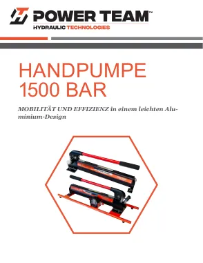 Première page de la documentation fabricant: Power Team HT_PT_P59L-1500_0425_DE – Brochure
