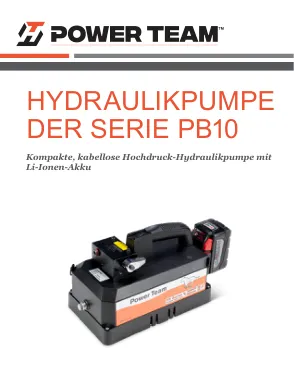 Erste Seite der Herstellerunterlage: Power Team HT_PT_PB10_0725_DE – Broschüre