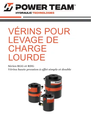 Première page de la documentation fabricant: Power Team HT_PT_RDG_RGG_Modular_Cylinders_0825_FR – Brochure