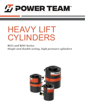 Première page de la documentation fabricant: Power Team HT_PT_RDG_RGG_Modular_Cylinders_1124 – Brochure