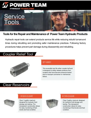 Première page de la documentation fabricant: Power Team HT_PT_SRTOOLS_US – Brochure