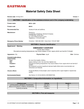 Prima pagina del documento del produttore: Power Team HT_SDS-Fire-Resistant-2013_US – Scheda di dati di sicurezza