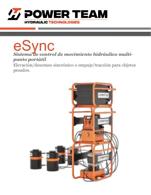 Première page de la documentation fabricant: Power Team PT_eSync_0226_ES – Brochure