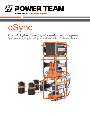 Première page de la documentation fabricant: Power Team PT_eSync_1025_EN – Brochure